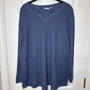 Oversized Waffle Knit V-Neck Pullover With Pockets